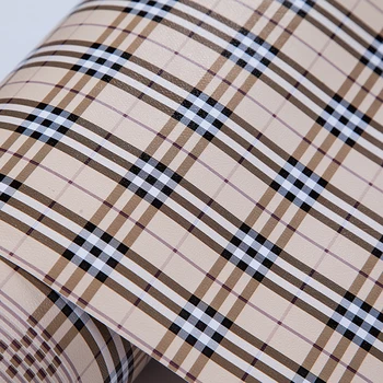 Guangzhou Home Decor For Wall Decoration Self Adhesive Doors Cling Guangzhou Home Decor For Wall Decoration Self Adhesive Doors Cling Film Grid Pattern Burberry Style Wallpaper