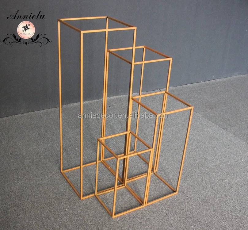 Wedding and Banquet Flower Stand, Hotsale Metal Rectangular Table Decoration Centerpiece