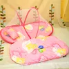 Cute Bear Portable Baby Bed Canopy Baby Mosquito Net Tent Folding Baby Crib Netting Infant Cushion Mattress with Pillow 3Pcs/set
