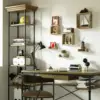 Round Wall Shelf Rustic Wood Hexagon Boxes and Shelves for Free Grouping