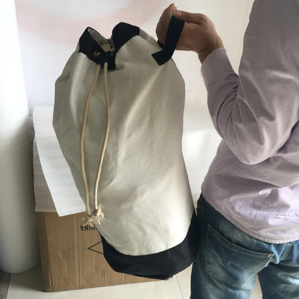 Round Cotton Custom Handle Large Durable Washable Hotel Laundry Bag