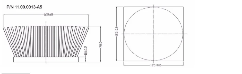 100w splayed passive vero 29 heatsink.