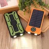 Factory Wholesale 20000mAh Waterproof Dual USB Solar traveling Power Bank with Compass torch light