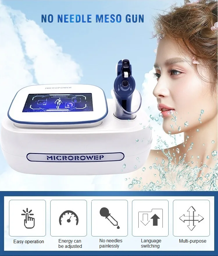 Portable needle free mesotherapy gun injection equipment