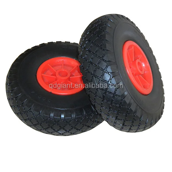 Rubber wagon wheels with plastic rim