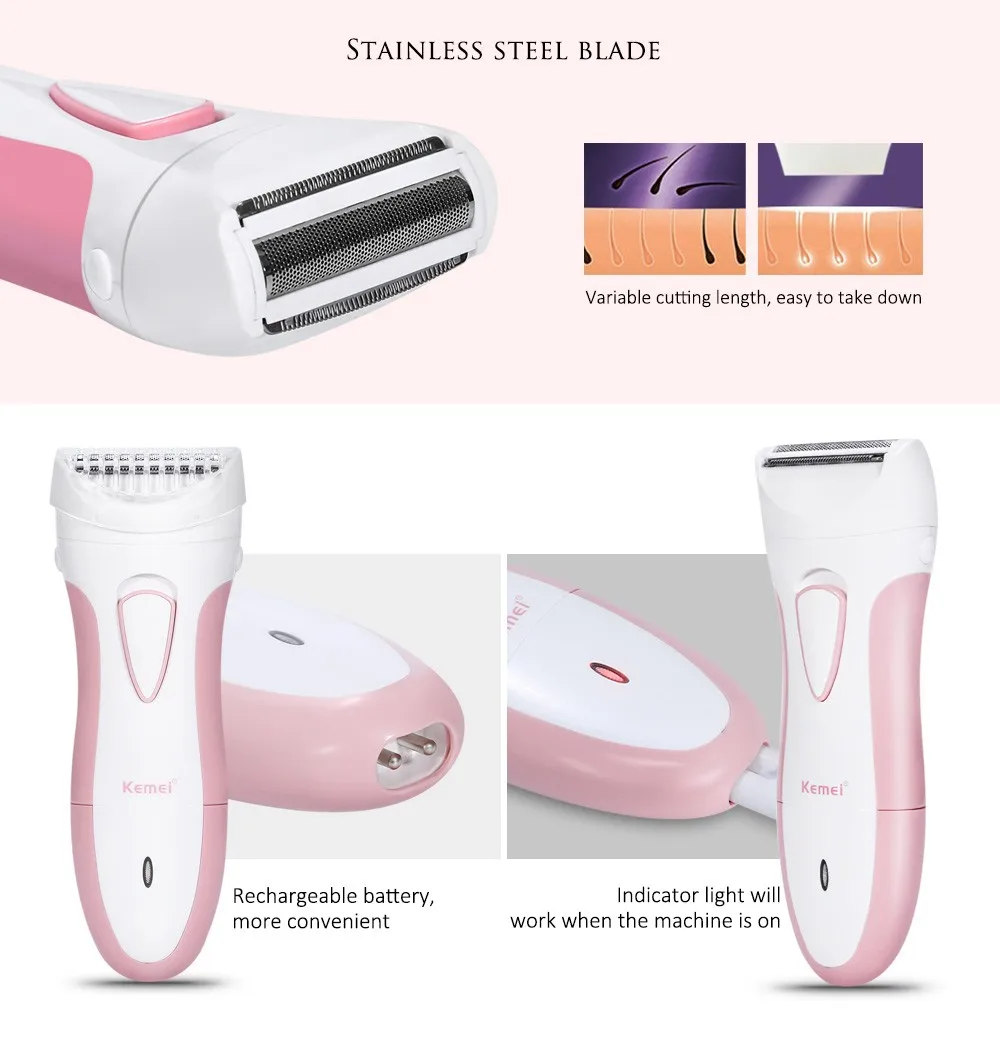 Professional Lady Epilator Rechargeable Hair Remover Electric Female Depilatory For Women Leg
