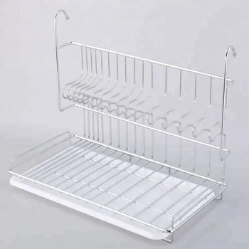 Kitchen Stainless Steel Wall Hanging Dish Drying Rack With Tray Kitchen Stainless Steel Wall Hanging