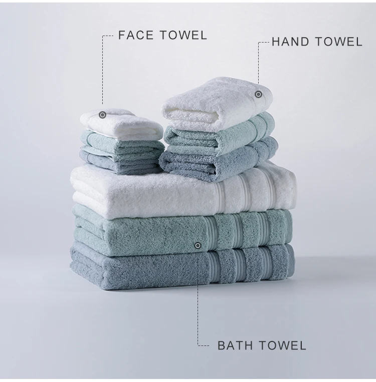 Wholesale Luxury 5 Star Hotel Set 100 % Cotton White Bath Towel For Gift
