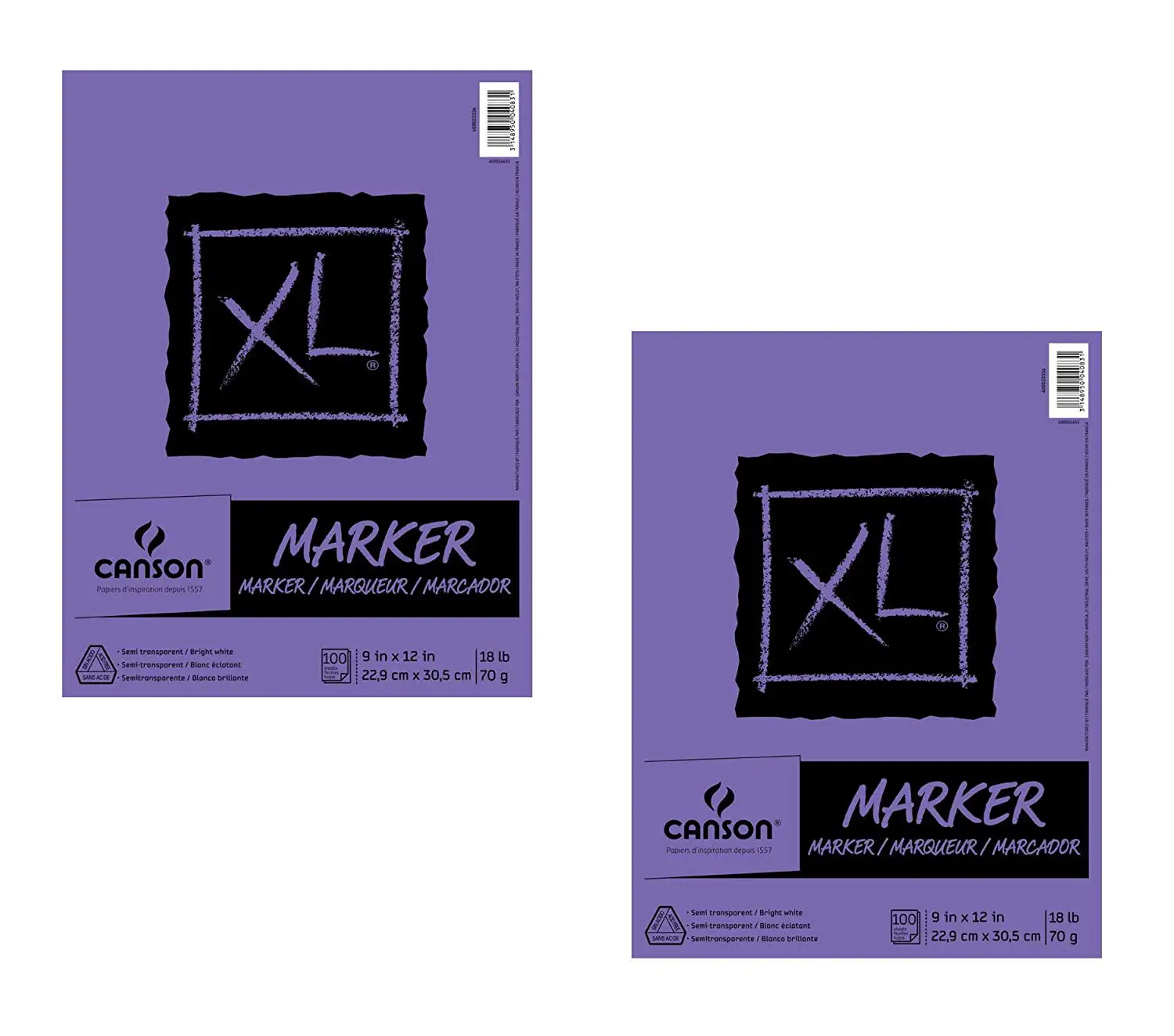 18 Pound Semi-Translucent for Pen 9 x 12 Inch Fold Over 50 Sheets White Pencil and Marker Canson Artist Series Pro Layout Marker Pad