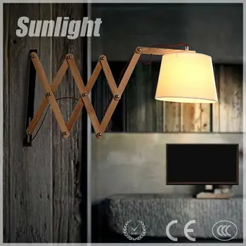 Amerikaanse Moderne Industriële Flexibele Vintage Houten Wandlamp ... Amerikaanse Moderne Industriële Flexibele Vintage Houten Wandlamp ...