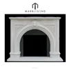 PFM hand carved natural grade A white marble fireplace surround