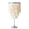 Wholesale natural white shell with antique silver iron Capiz Shell Panel table lamp lighting fixture