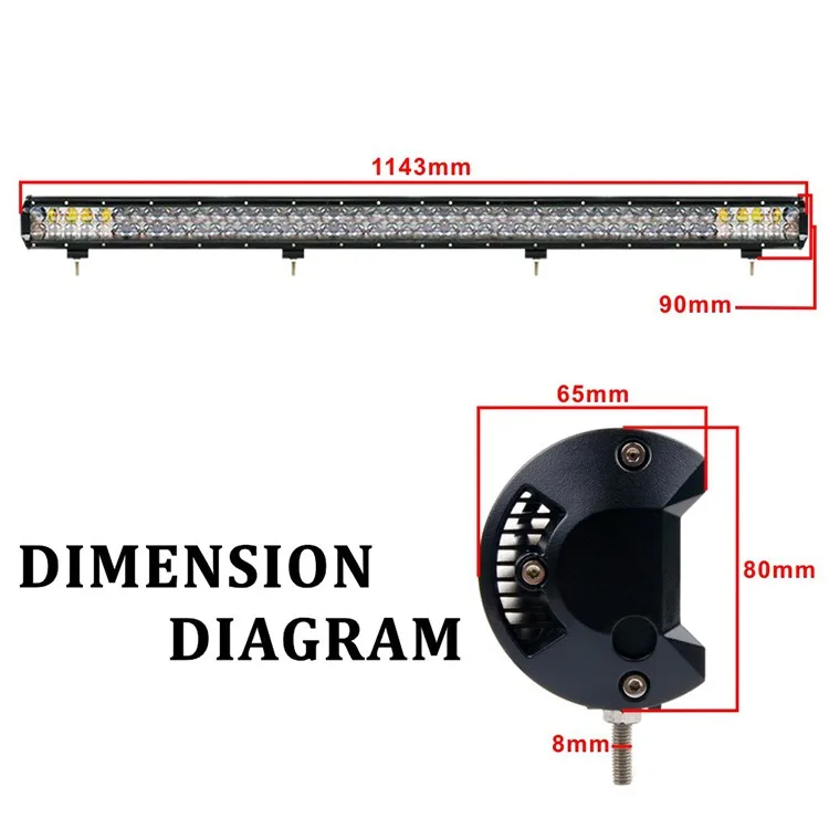 Super Bright Longlife 50000 Hours O sram 4D 44Inch 480W 48000LM High Lumens Led Offroad Light Bar