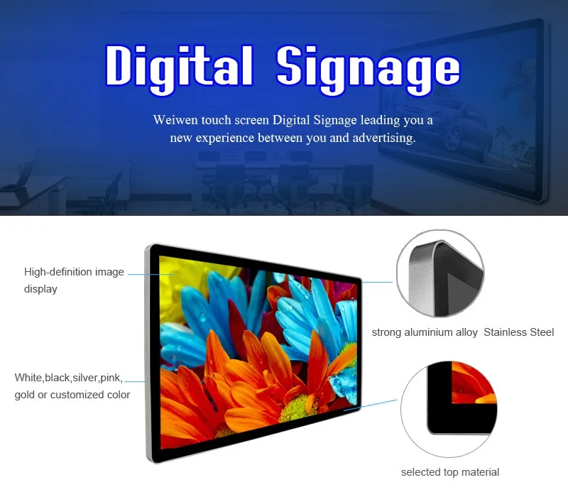 42 inch wall mount lcd touch network Android digital signage