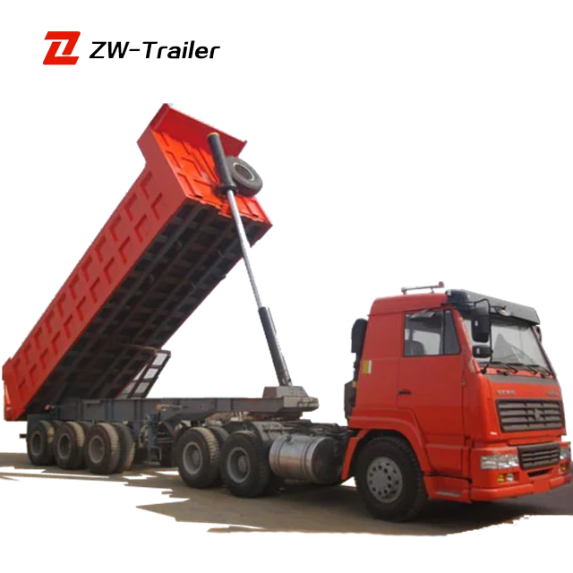 sale low price 60ton 3 axle tipper tractor dump trailer truck
