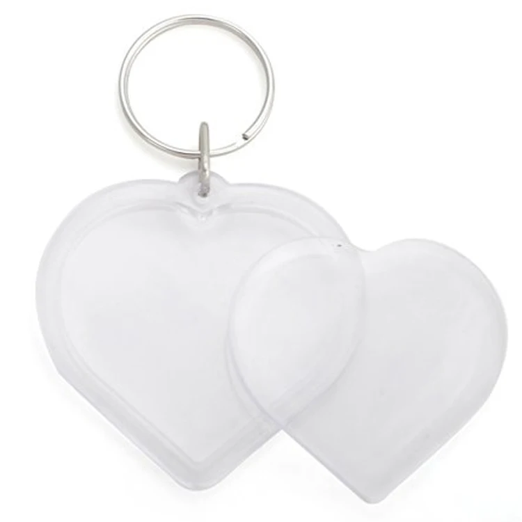 Wholesale Custom Personalised Blank Keychain Heart Shape Insert Photo