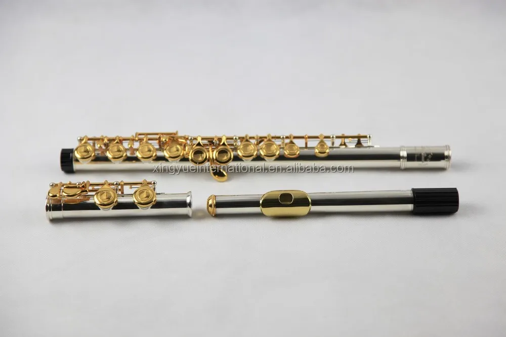 16 holes gold lacquer keys flute