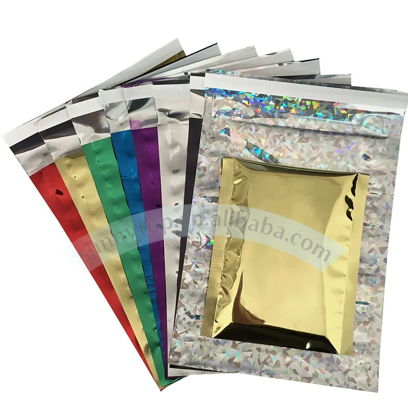 Decorative Poly Mailers 10x13 Silver Holographic Poly Mailers Wholesale
