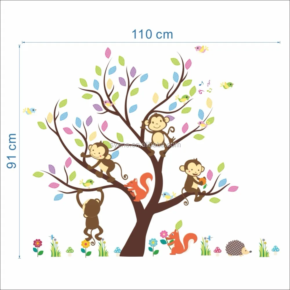 Syene Stiker Dinding Pohon Anak Anak