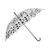 Manufacturer Auto Straight Transparent Umbrella with black dot Printing for Lady