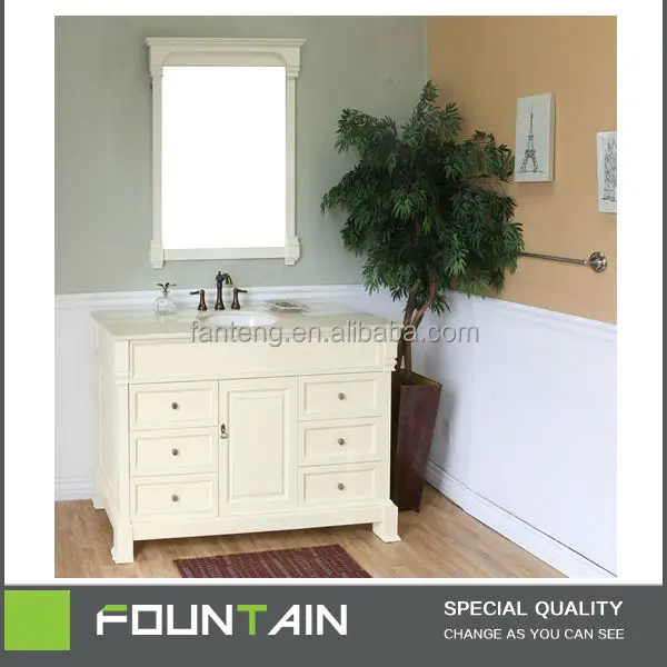Free Stand White French Style Bathroom Cabinet Vanity 36 Inch