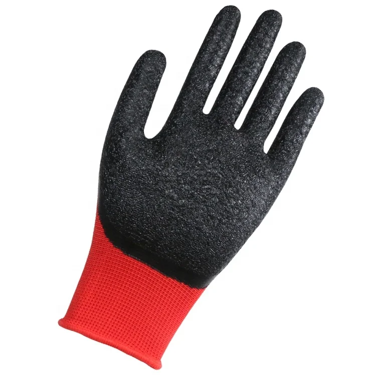 
Industrial safety rubber hand protective wholesale construction anti slip grip heavy duty latex coated working gloves 