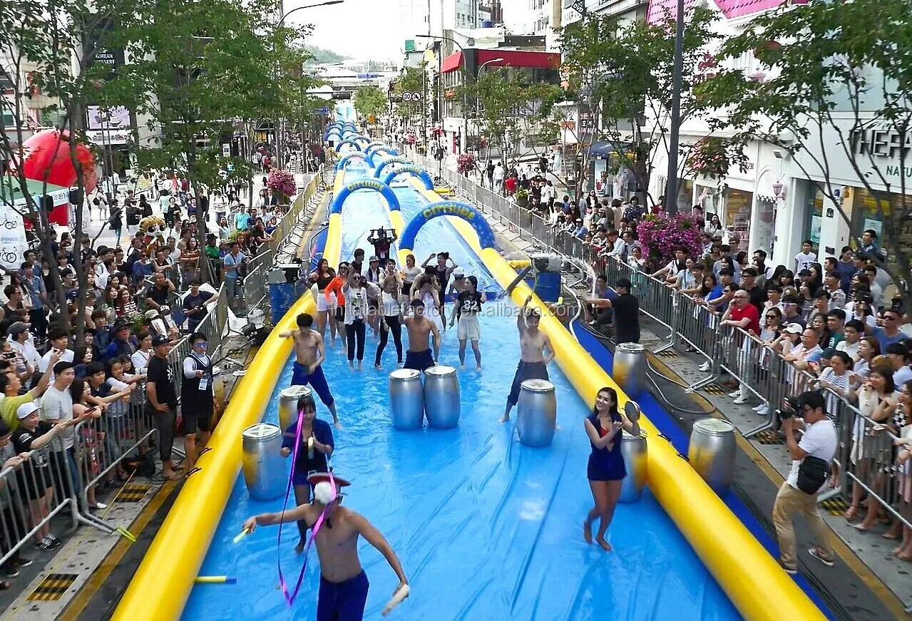 Air tight inflatable slider city slip n slide for summer