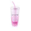 First Rate High Quality Durable Round Ball Shape Plastic Cup With Straw