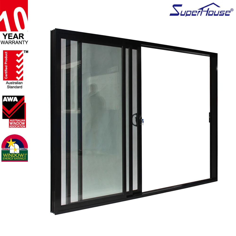 soundproof interior sliding aluminum glass door for living room
