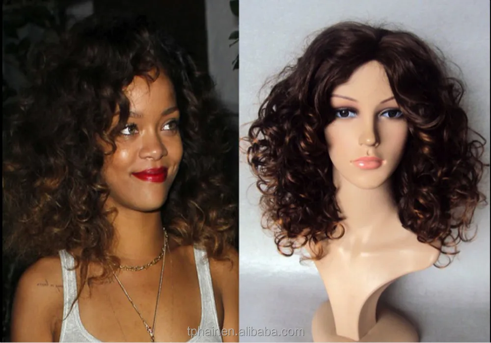 Deluxe Rihanna Afro Coklat Rambut Pirang Ombre Keriting High Fashion Selebriti Wig Buy Ombre Keriting High Fashion Selebriti Wig Indah Sintetis Wig Sintetis Wig Dari Wanita Hitam Product On Alibaba Com