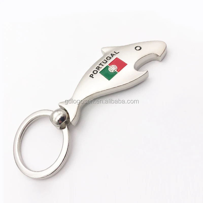 Portugal Flag Key Chain metal chrome plated keychain key fob keyfob Portuguese 