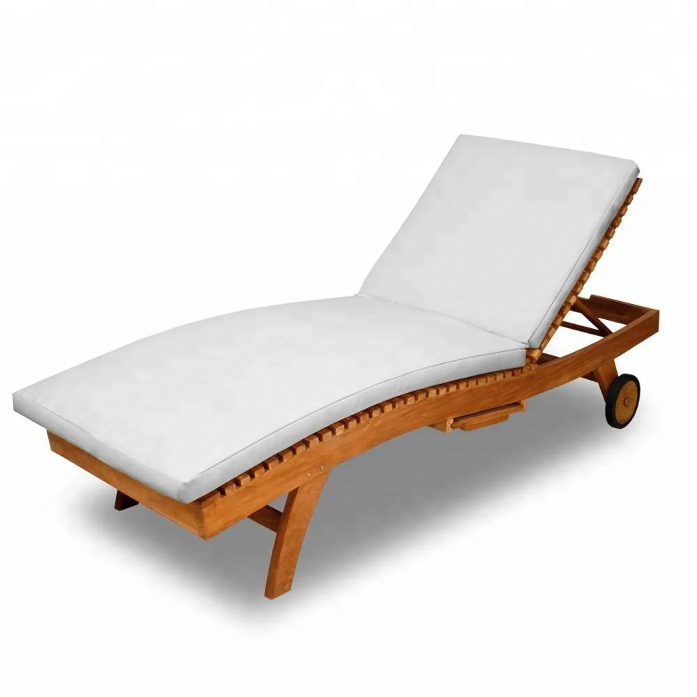 Luxury Modern Outdoor Hotel Pool Furniture Teak Wood Slats Bali Sun