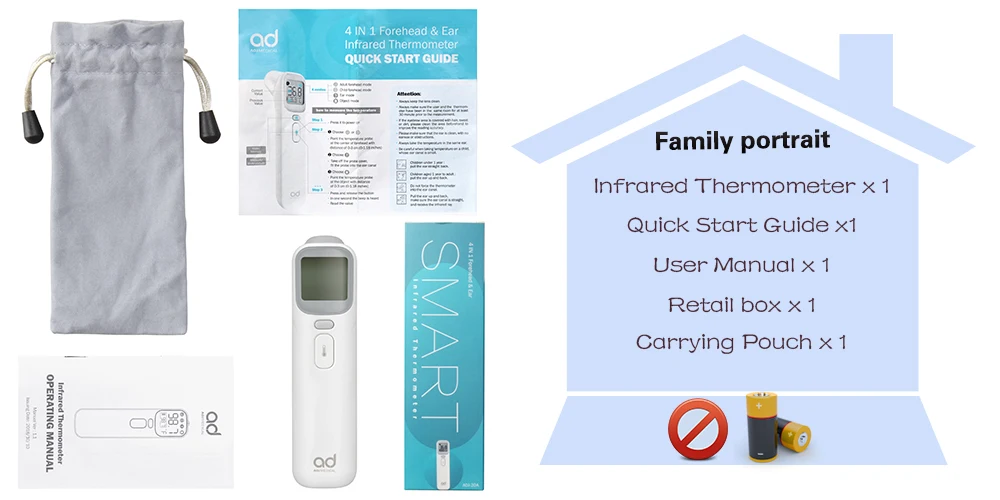 ELERA Cheap Digital Non Contact Forehead And Ear baby Thermometer Infrared Thermometer - KingCare | KingCare.net