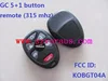 New KOBGT04A Replacement Keyless Entry Remote Key Fob Van Dual Power Doors for 15114376