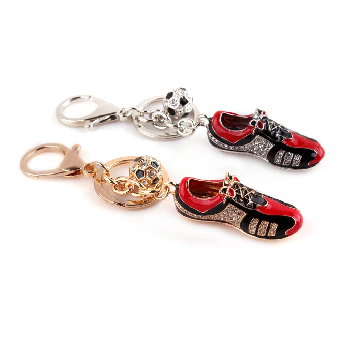 Porte-clés Football En Métal Argenté - Ballon Et Chaussure De Foot, Décoratif Pour Sac Ou Clés - 11