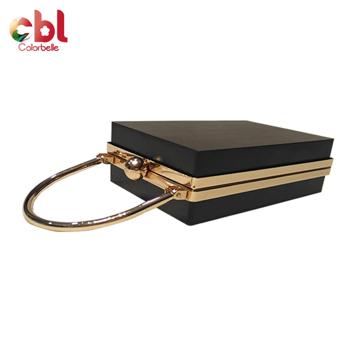Wholesale Handbags Accessories Gold Color Box Clutch Purse Frame Metal