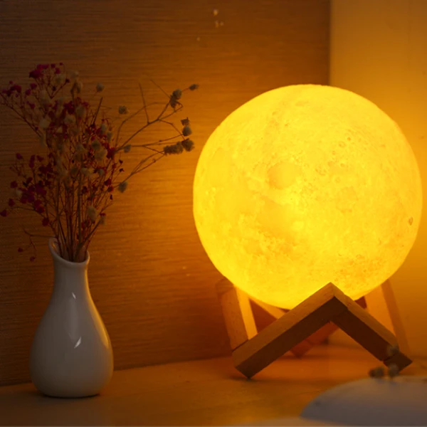 3D moon lamp usb led night light moonlight 2 color 3 colors change touch switch night lamp home decor remote 16 colors