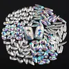 Crystal AB Flat Shaped Various Types Teardrop Glass Stones For 3D Nails Decoration