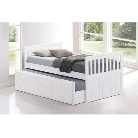 Single Bed Wooden Single Bed With Trundle Bed And Drawers Designs