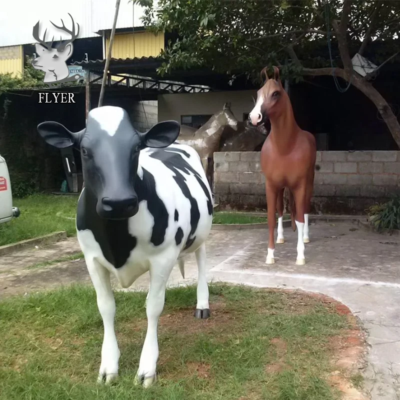 Home Decoration Garden Resin Life Size Cow Sculpture Fiberglass Cow