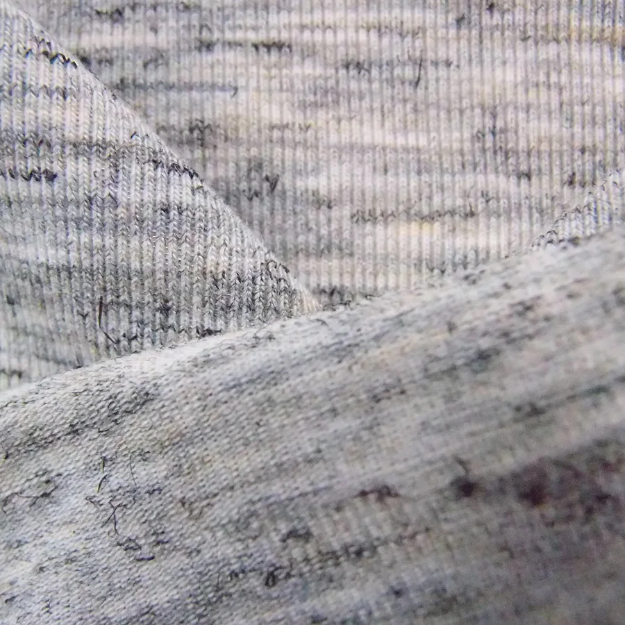 Single jersey heather grey polyester rayon spandex fabric