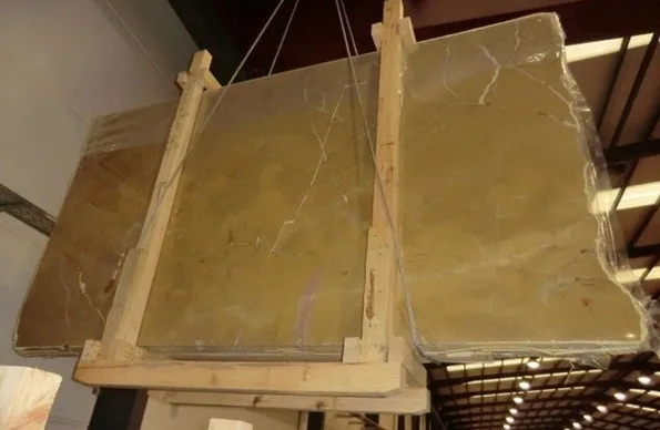 Azulejo Pulido De Mármol Amarillo Y Beige,Dorado Español Amarillo