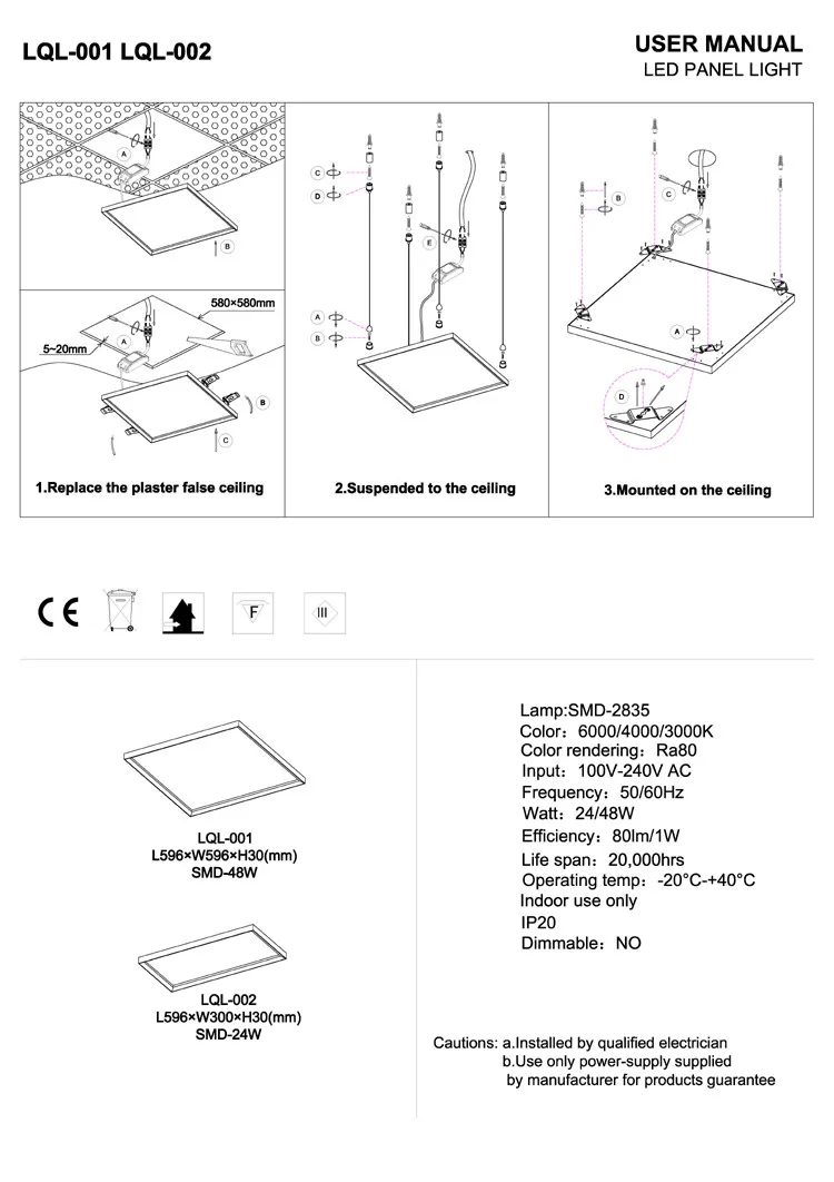 Surface Mounted Ultra Slim Office Lighting 60x60 Cm 48w Led Panel Light