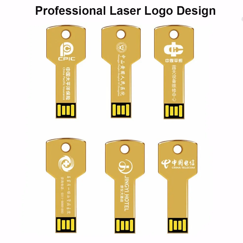 Promotional gift metal key USB flash pen drive 2G 4G 8G 16G 32G USB with custom logo - ANKUX.COM