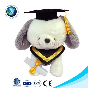 graduation stuffed dog