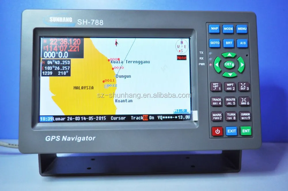 Marine Gps Chart Plotter Navigators 7inch Sh-788 With Detail Sea Chart