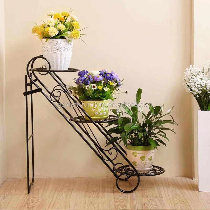 Xy1305 unique accueil décor jardin métal usine stand 3 tier fleur ... Escalier décor Métal
