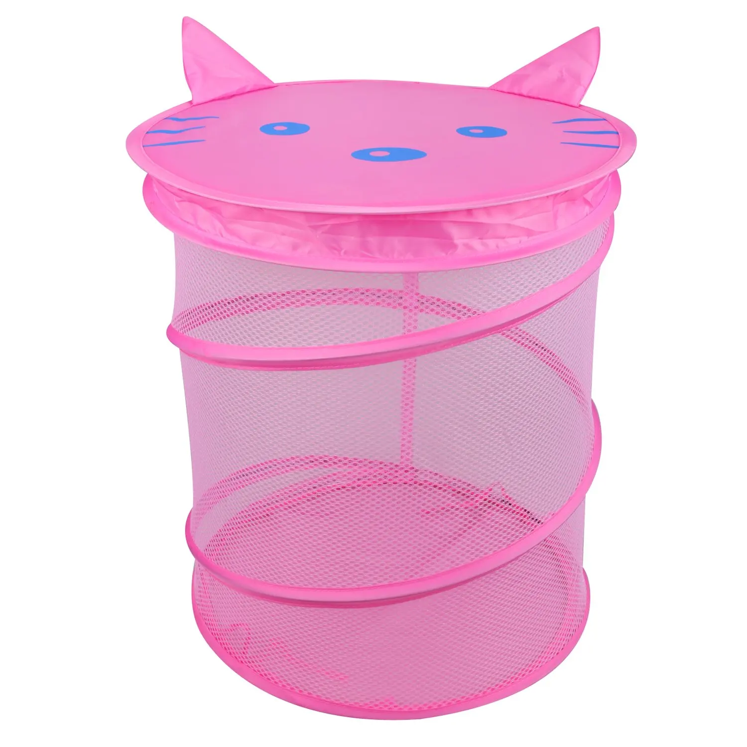 Laundry Hamper Basket Toy Storage Nursery Fabric Leadstar Pop Up Laundry Hamper Foldable Mesh Basket Storage Bag For Clothes Toys More Pink Cat