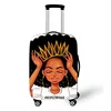 Afro Lady Girl print luggage cover brown women / Africa Beauty Princess suitcase covers elastic travel trolley case cover