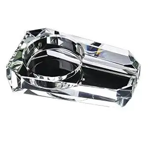 SiCoHome Ashtray Cigar Ashtray for Home Office Clear Crystal Tabletop Ashtray Cigar Ashtray Smoke Collectible Tribal Decoration Crystal Ashtray(Cigar)